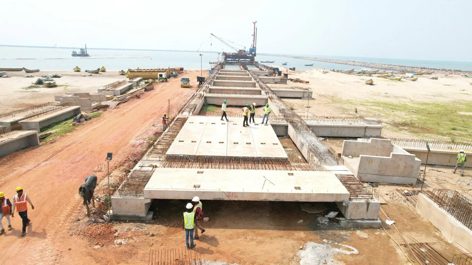Marine piling and construction works