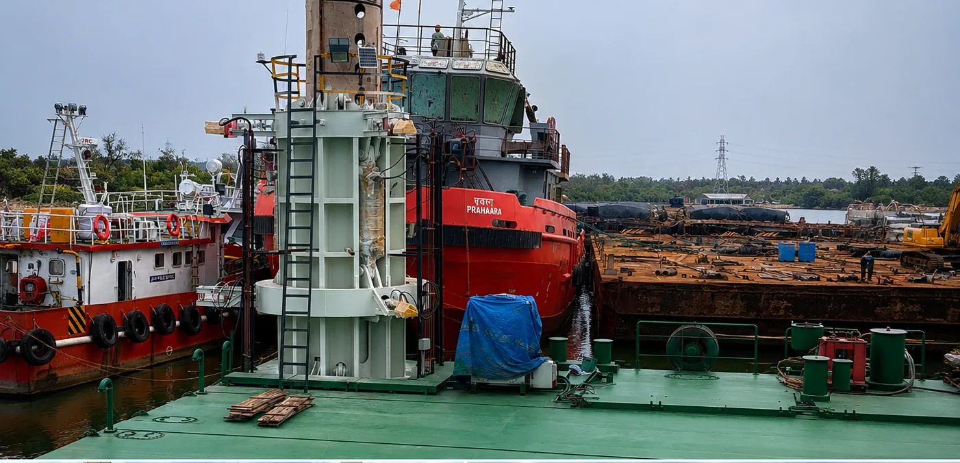 Jack Up Barge working view